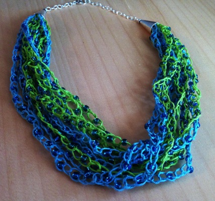 green hemp and seed bead necklace evadesignsmaine