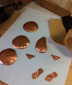 copper shapes ready for enameling to make jewelry evadesigns