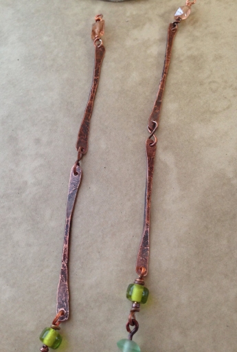 Hammered handmade copper links by evadesigns